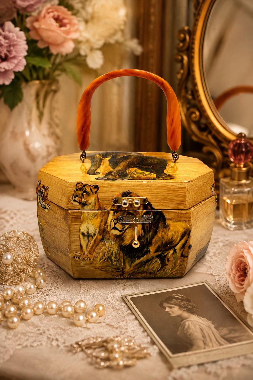 Vintage Wooden Decoupage Purse - Etsy