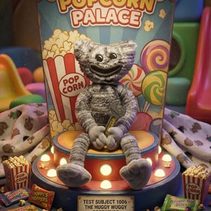 Prototype Huggy Wuggy Plush, Poppy Playtime Test Subject 1006 Plush, Horror Game Stuffed Animal, Gamer Collectible Gift