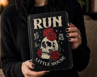 Run Little Mouse Kindle Case, Dark Romance Kindle Cover, Gothic Skull Roses Case, BookTok Reader Gift, Morally Gray Romance Aesthetic