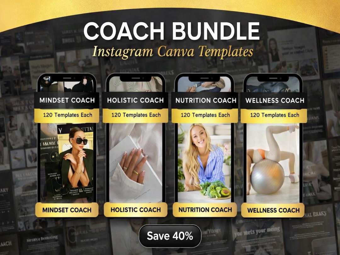 Coach Bundle Instagram Templates | Canva Social Media Kit for Mindset ...