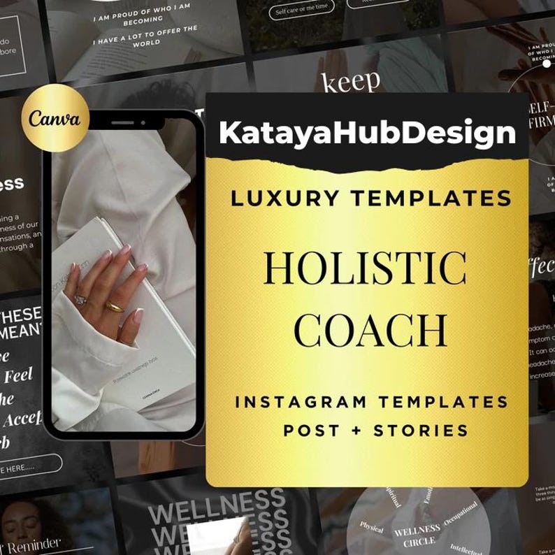 Holistic Coach Instagram Templates | Canva Social Media Kit (digital ...