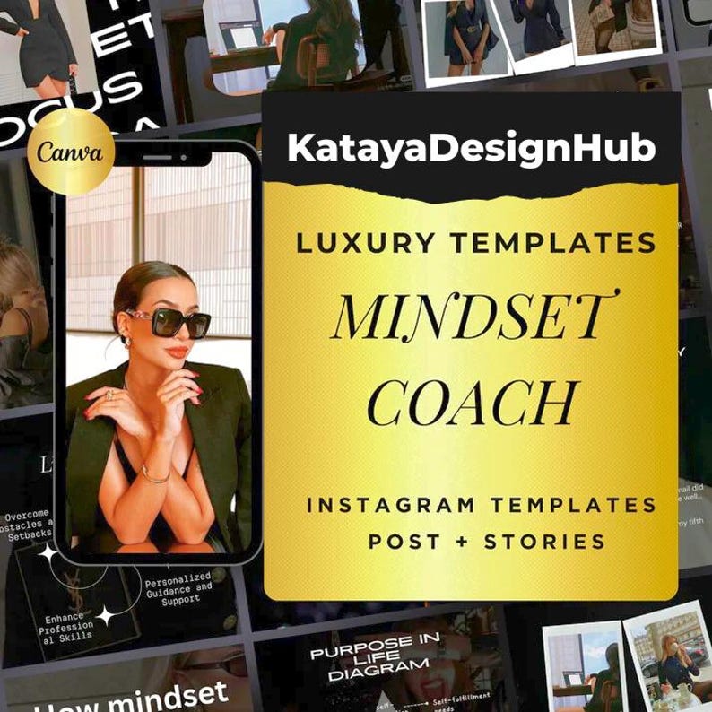 Coach Bundle Instagram Templates | Canva Social Media Kit for Mindset ...
