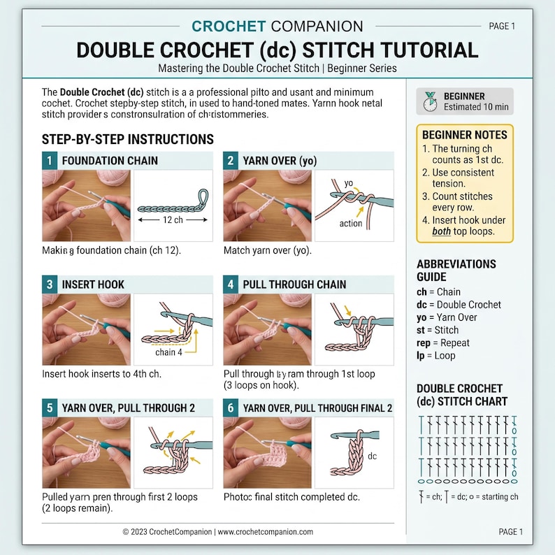 Notes Chart Crochet 2000 Plus Crochet Stitches Patterns Collection , PDF Crochet Stitch ...