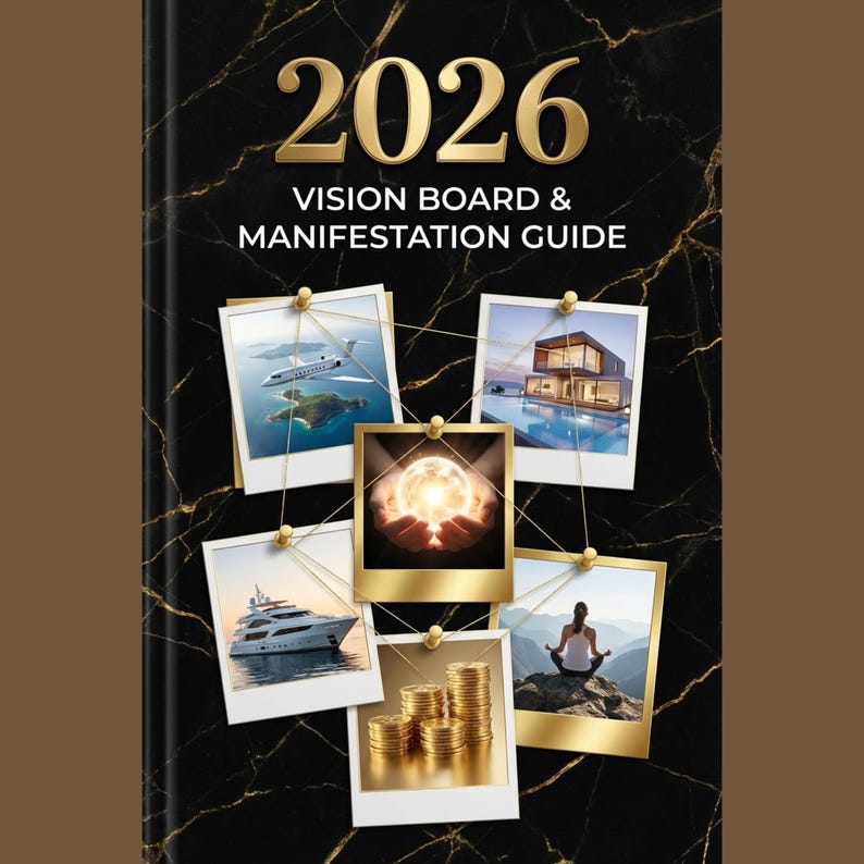 2026 Vision Board Manifestation Journal | Digital Download Vision Board ...