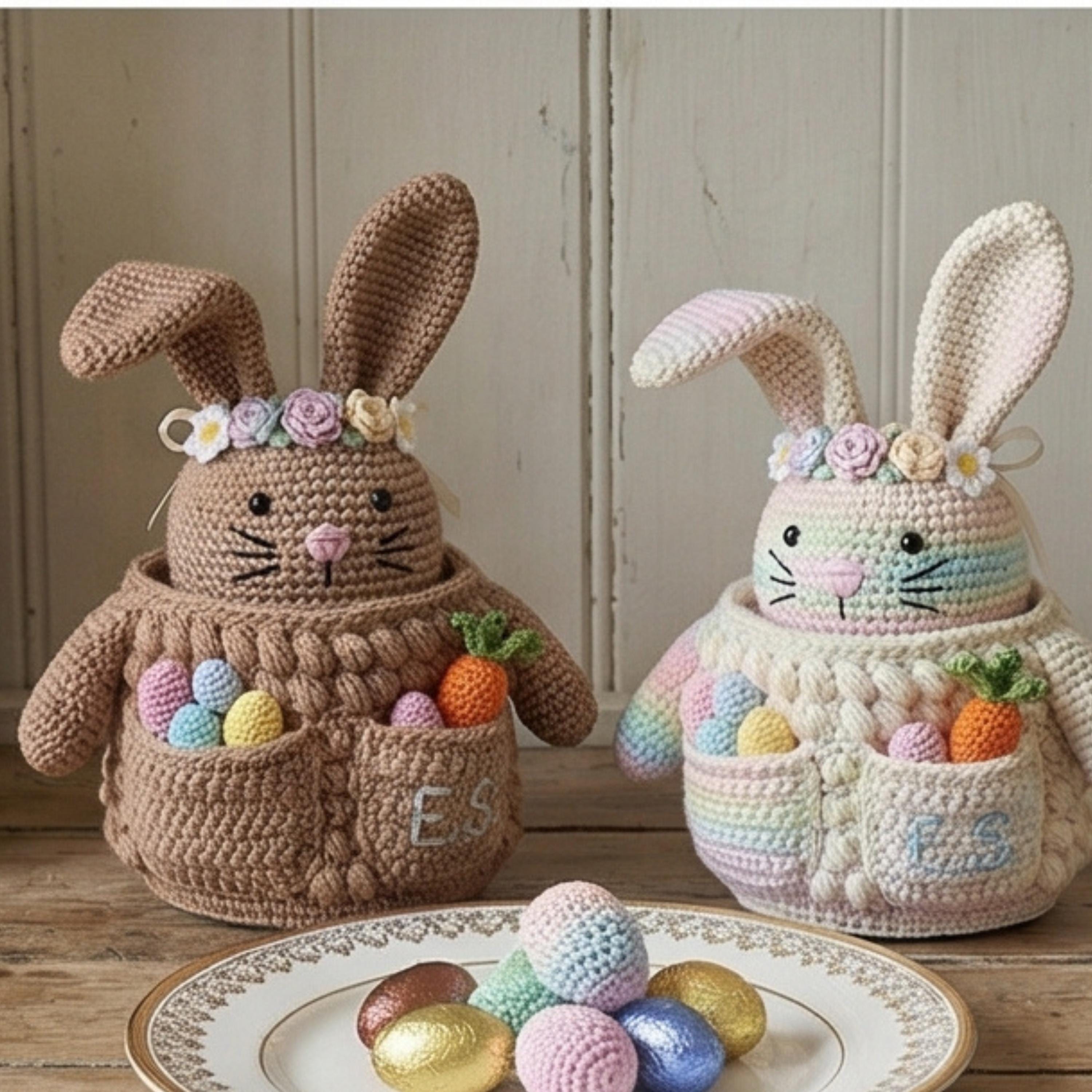 40 Easter Bunny Crochet Patterns for Spring Gifts, Baskets, and Home Decor 27 Crochet Pattern + Video Wheat Stitch Bunny