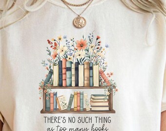 Comfort Colors® Vintage Book Lover Shirt, Retro Floral Bookshelf Tee, Aesthetic Reader Gift, Oversized Top