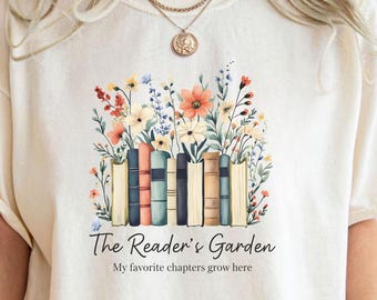 Comfort Colors® Vintage Book Lover Shirt, Retro Floral Reader Tee, Aesthetic Top, Gift for Bookworm
