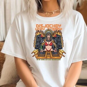 DJ Girl Shirt,  , Funny Techno Rave Tee, Electronic Music Festival Top, Edgy Streetwear, Sarcastic DJ Gift, Flame Graphic