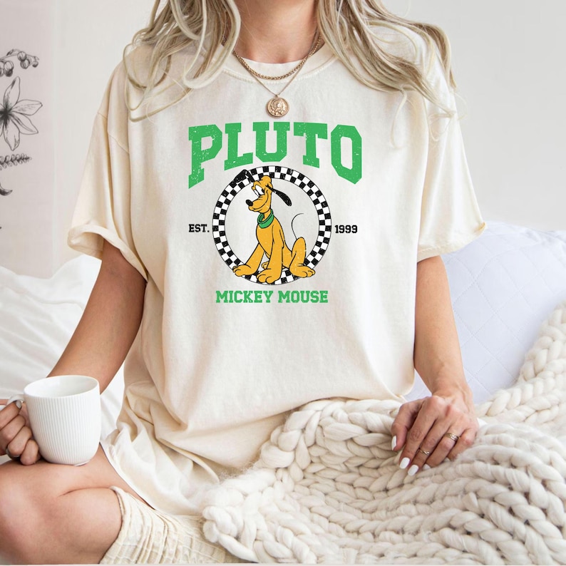Comfort Colors® Pluto Mickey Mouse Tee | Vintage Style Graphic Top | Gift for Dog Lovers image 1