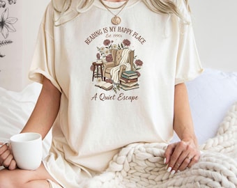 Comfort Colors® Vintage Reading Nook Shirt, Retro Book Lover Gift, Aesthetic Tee, Cozy Literary Escape Top