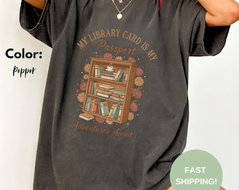 Comfort Colors® Vintage Library Card Shirt, Retro Book Lover Tee, Aesthetic Top, Gift for Readers