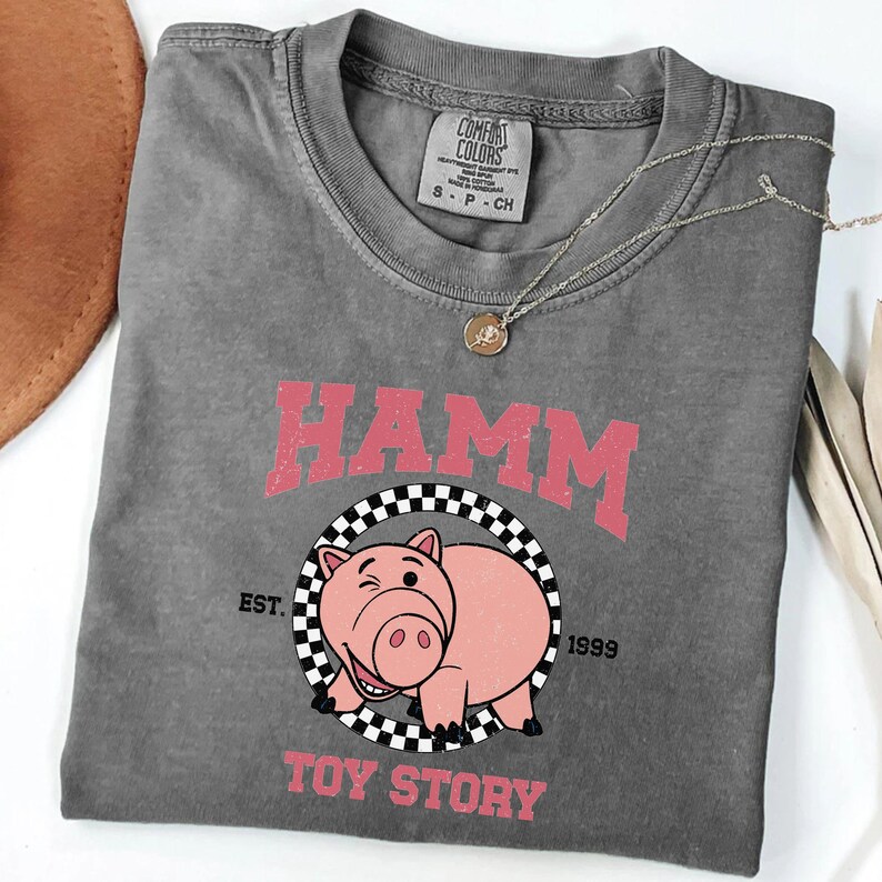 Maglietta Comfort Colors® Hamm Pig | Maglietta oversize in stile vintage | Regalo per i fan di Toy Story immagine 8