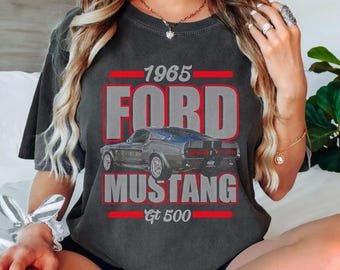 Comfort Colors® 1965 Ford Mustang Shirt | Heavyweight Vintage Aesthetic Tee | Gift for Classic Car Enthusiast