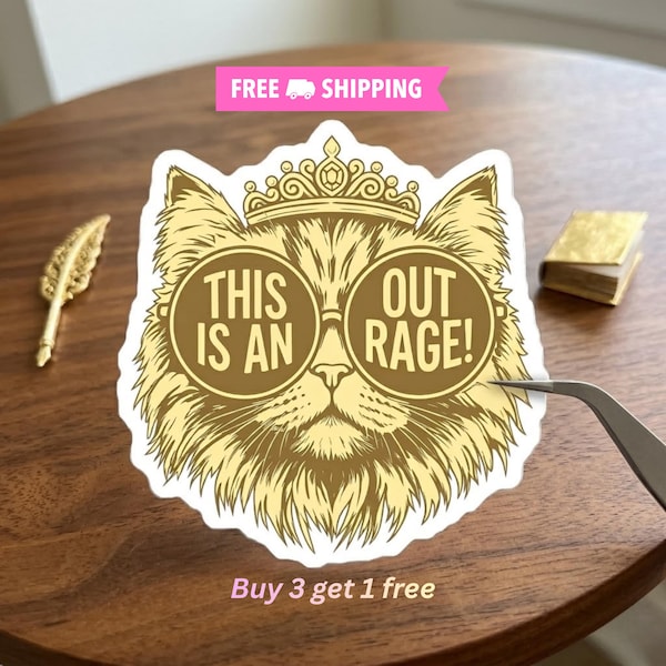 Princess Donut Sticker, This is an OUTRAGE Sticker, Dungeon Crawler Carl Goddammit Donut Gold Design, The Desperado Club