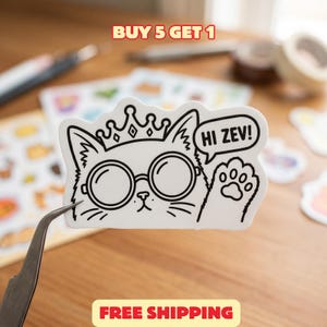Hi Zev! Sticker, Princess Donut Decal, DCC Fan Art, Adventure Humor Decal, Reader Gift Idea, Free Shipping