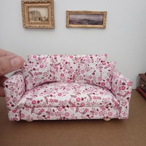 NEW  ++ Modern miniature sofa, 1:12 1/12 dollhouse furniture upholstered sofa, handmade upholstered sofa, dollhouse sofa, dollhouse coach