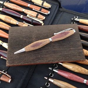 Wine Cask Pens -  Custom Built Wooden Rollerball Slim Twist Pens Made From Real Wine Casks