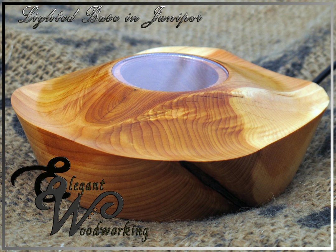 Custom Built Wood Turned Lighted Display Base Uplighting for YOUR ...