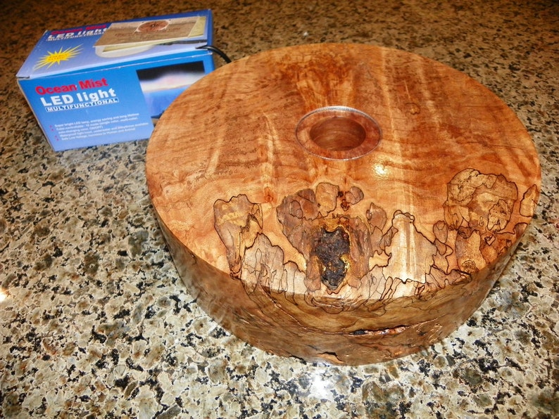 Custom Built Wood Turned Lighted Display Base Uplighting for YOUR ...