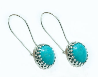 Turquoise Sterling Silver Earrings, Turquoise Earrings Silver, December Birthstone Earrings, Turquoise Earrings, December Birthstone Jewelry