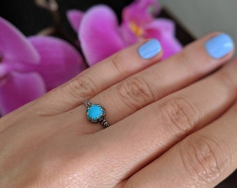 Turquoise Ring, December Birthstone Jewelry, Custom created in your size, December Birthstone Ring, Natural Turquoise Ring, Birthday Gift