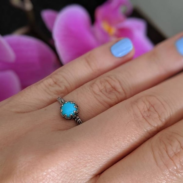 Turquoise Ring, December Birthstone Jewelry, Custom created in your size, December Birthstone Ring, Natural Turquoise Ring, Birthday Gift