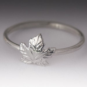 Maple Leaf Ring, Stackable Sterling Silver Maple Leaf Ring, Maple Leaf Ring Silver, Leaf Ring, Maple Leaf Jewelry, Maple Leaf, Silver Ring