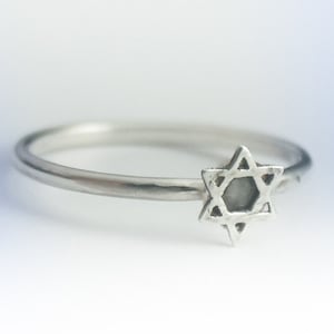 Star of David Ring, Star of David Stackable Ring, Sterling Silver Shield of David Ring, Star of David Ring Silver, Star of David Stack Ring