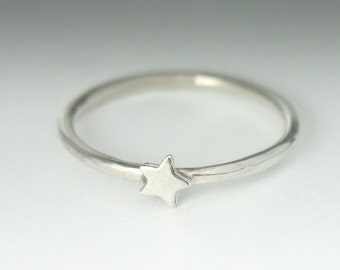 Star Ring, Star Stackable Silver Ring, Dainty Star Ring, Sterling Silver Star, Star Stack Ring, Star Stacking Ring, Small Star, Silver Star