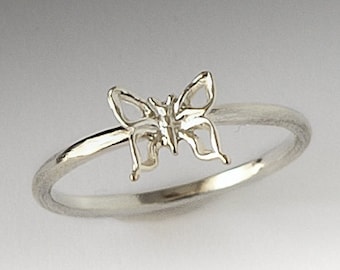 Cute Sterling Silver Butterfly Ring, Butterfly Ring Silver, Silver Ring, Butterfly Ring, Gift for Her, Stack Ring, Butterfly Jewelry