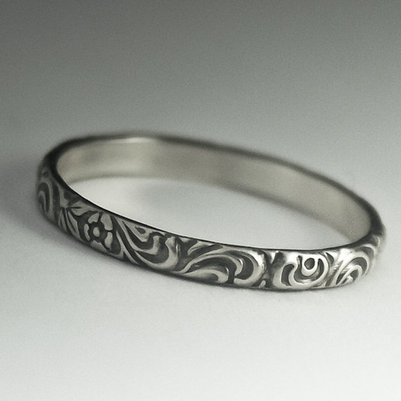 Floral Silver Ring - Etsy