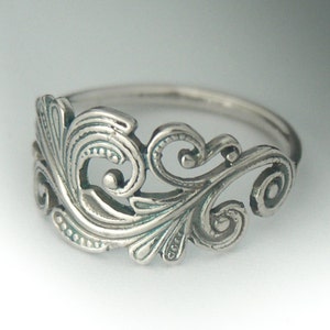 Swirl Scroll Ring, Classic Sterling Silver Art Nouveau Ring, Swirl Scroll Jewelry, Sterling Silver Ring, Ring, Antique Style Ring, Gift