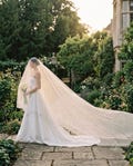 Simple Cathedral Wedding Veil with Blusher, Sheer Drop Veil, Lightweight Minimalist