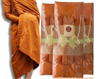 Experimenta la comodidad y la tradición: conjunto de túnica de monje budista tailandés de primera calidad (7 piezas).