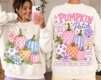 Pumpkin Patch PNG | Preppy Fall Pumpkin Design, Retro Autumn Shirt PNG, Farm Fresh Pumpkin Sublimation, Thanksgiving Digital Download