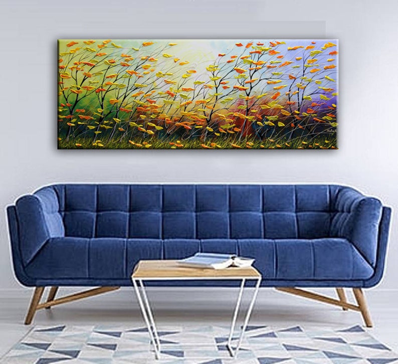 Landscape Painting Original Canvas Art Oversize Panoramic Etsy