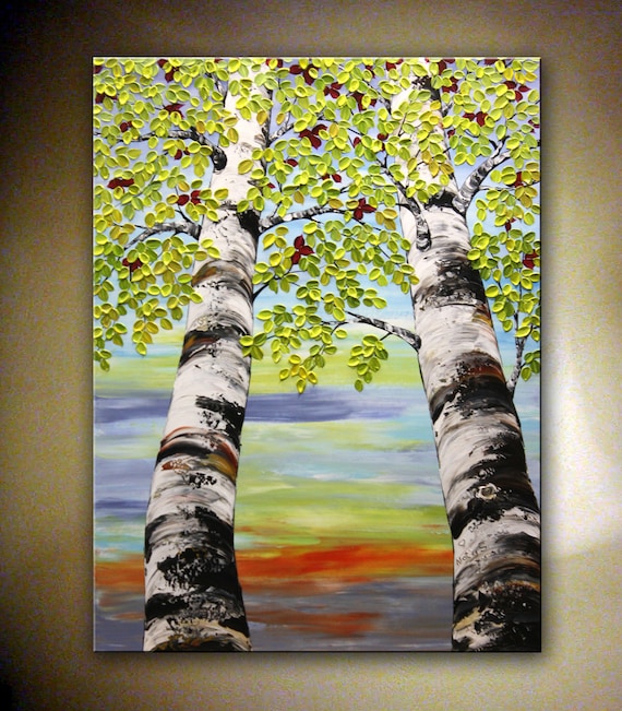 Birch tree painting deals