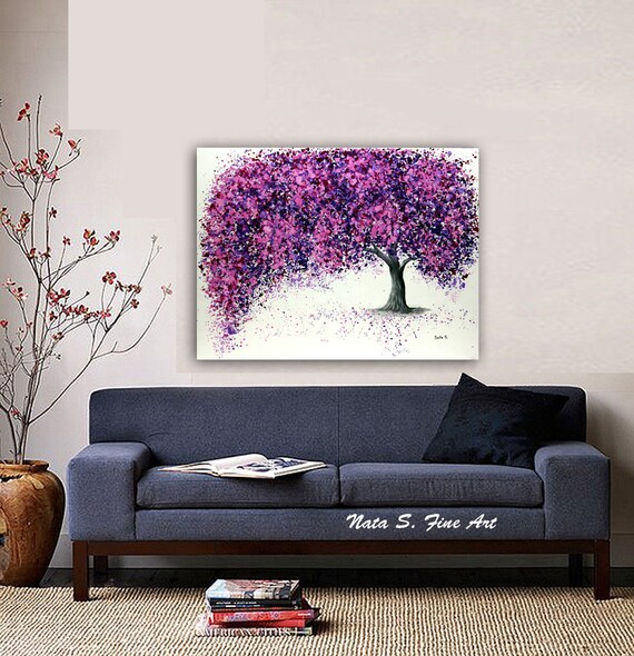 Original Blute Baum Malerei Moderne Baum Des Lebens Kunst Etsy