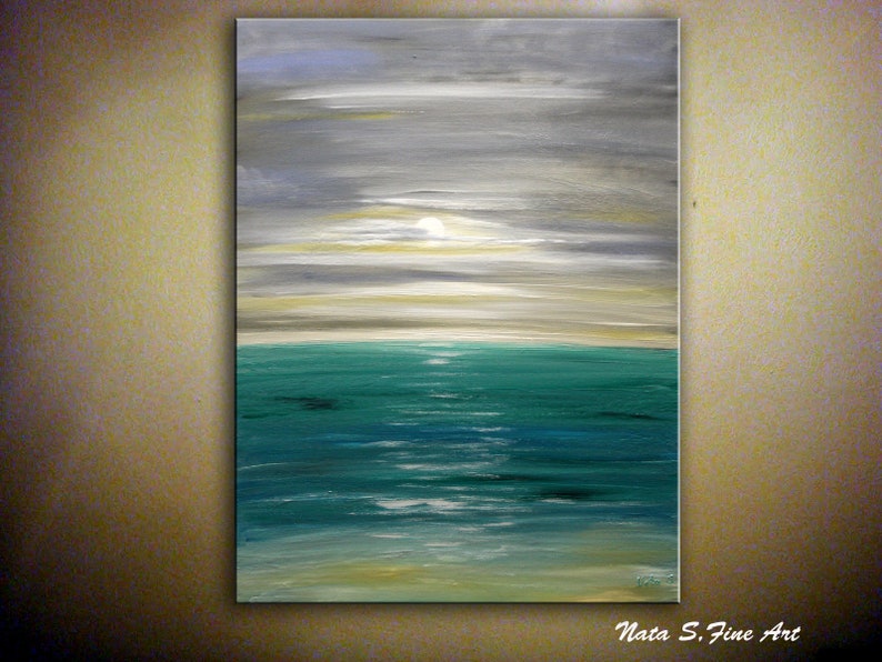 Large Ocean Painting Abstract Ocean Art Original Ocean Etsy