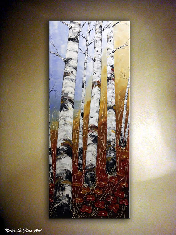 Birch tree painting deals