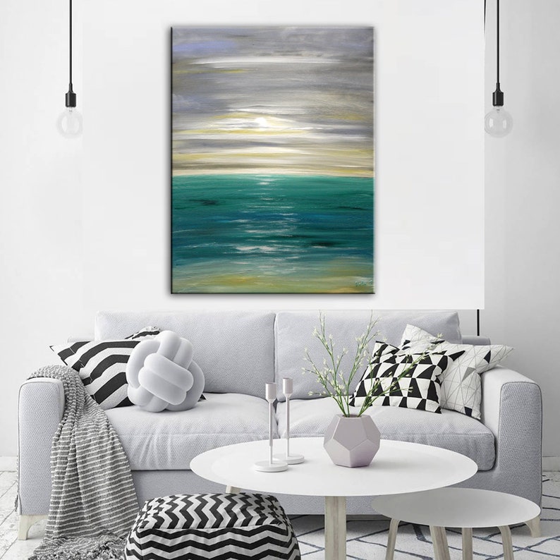 Large Ocean Painting Abstract Ocean Art Original Ocean Etsy