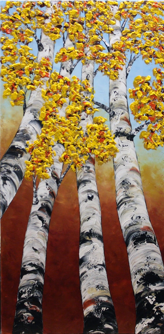 Birch tree painting deals