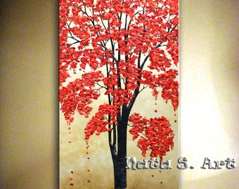 Red Trees Painting - Foter  Tree painting canvas, Tree art, Oil painting  abstract