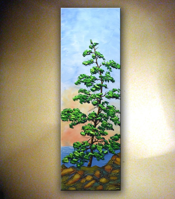 Pine Tree PAINTING, Original Landscape, Abstract Pine Tree Painting,  Textured Artwork, Colorful Art, Modern Pine Tree Wall Art Nata - Etsy