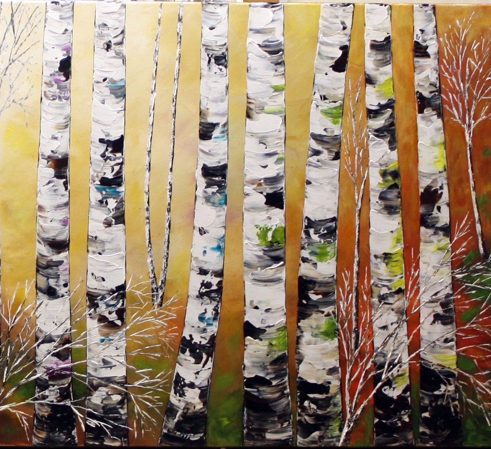 72 Birch Forest Art Original Painting Birch Tree - Etsy