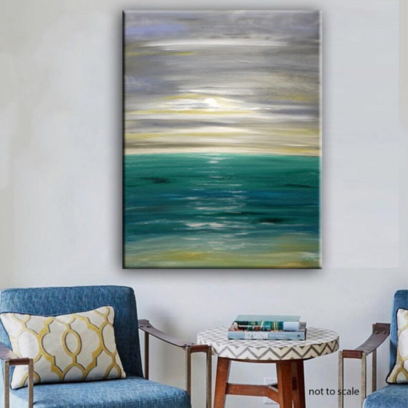 Large Ocean Painting Abstract Ocean Art Original Ocean Etsy