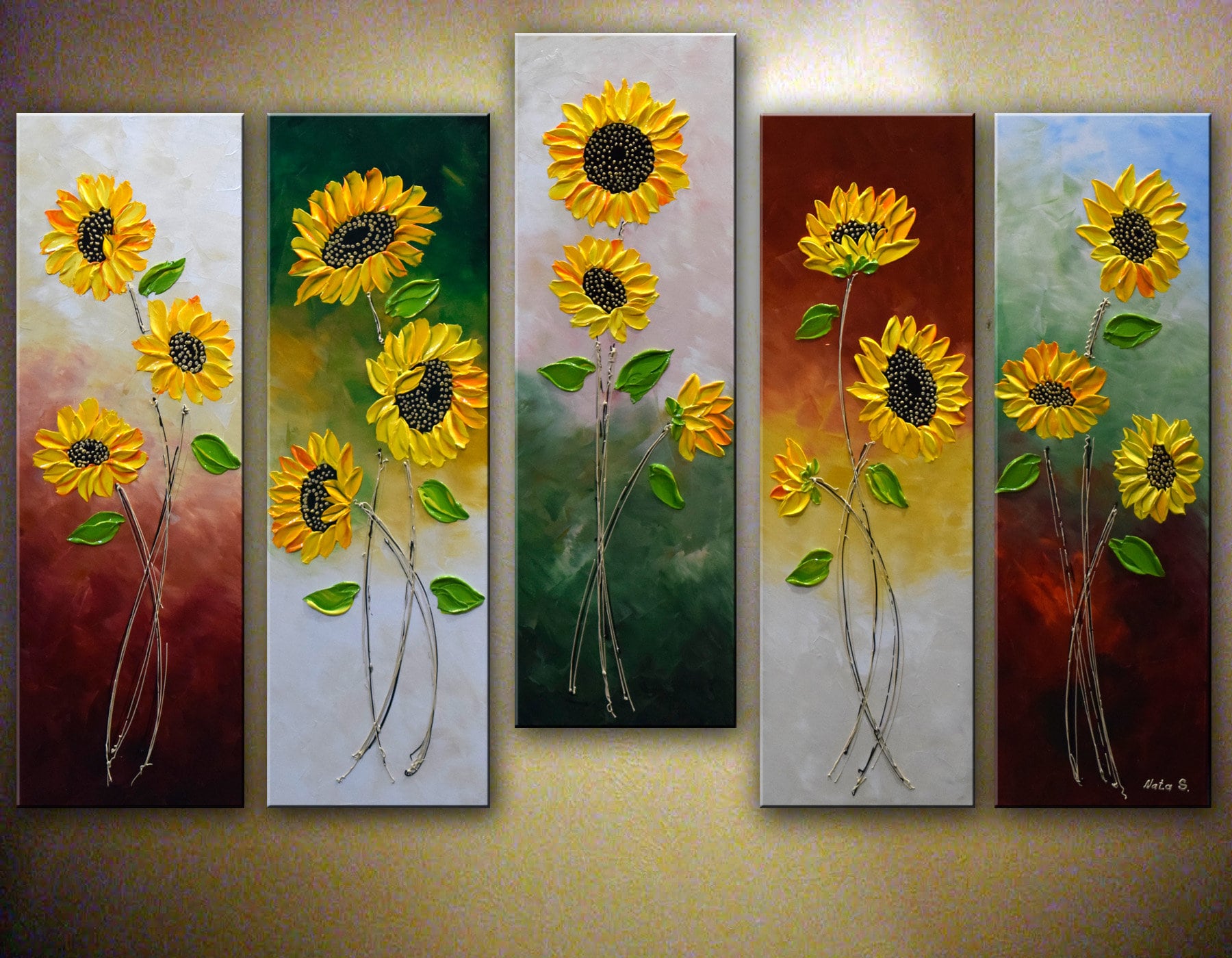 Blossom Sunflowers  Sunflower painting, Painting, Paint by number