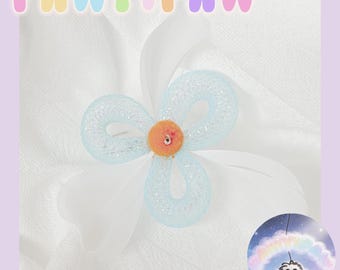 Glitterbloem kattenspeeltje vervangend hulpstuk, zachte witte veren interactieve kittenstaf