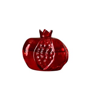 Red Glass Pomegranate Vase | Mini Hydroponic Vase, Lucky Fruit Decor, Small Tabletop Flower Vase, Unique Home Accent Large 11*8.5cm