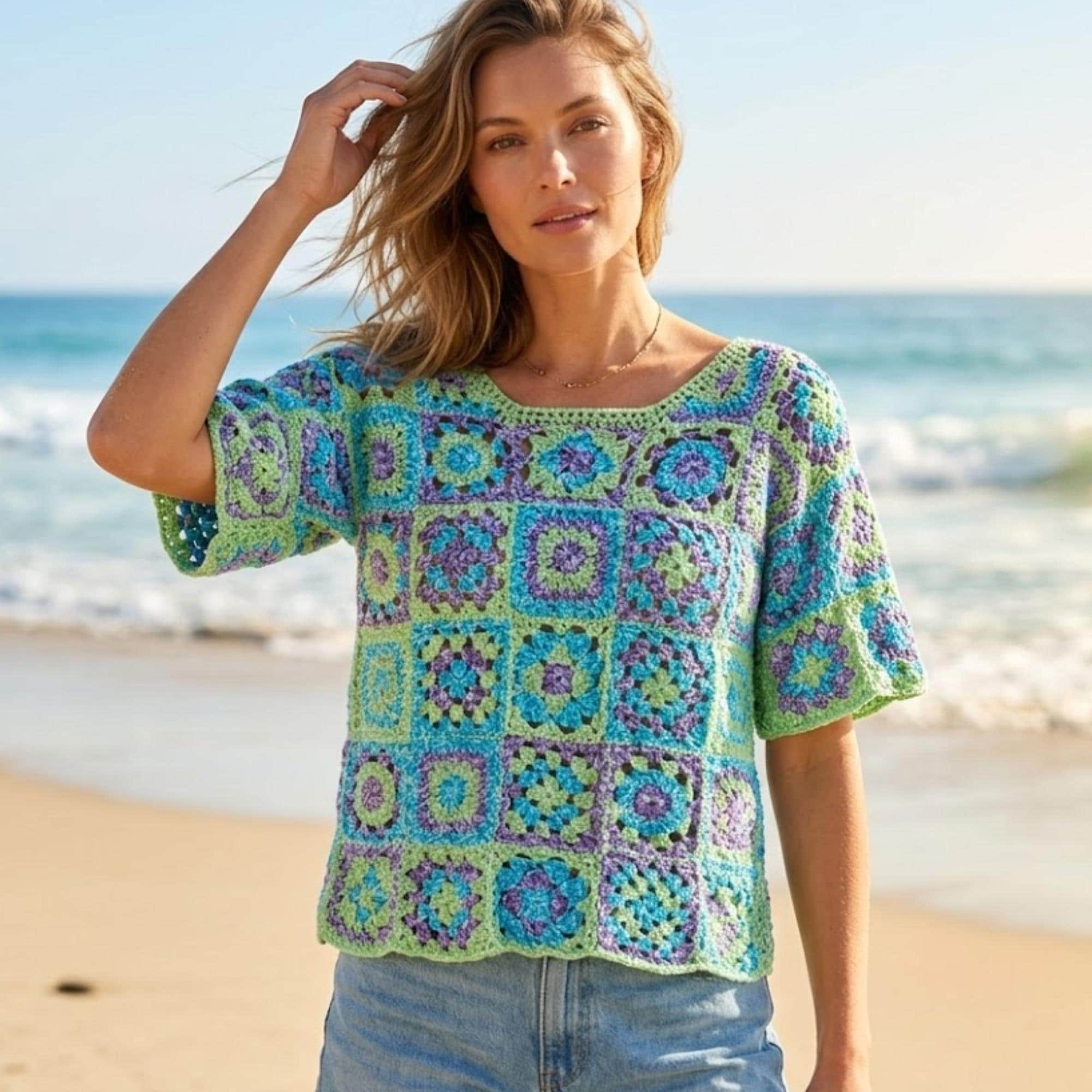 カットソー(長袖/七分) patchwork mesh tops Patchwork Mesh Top - Etsy